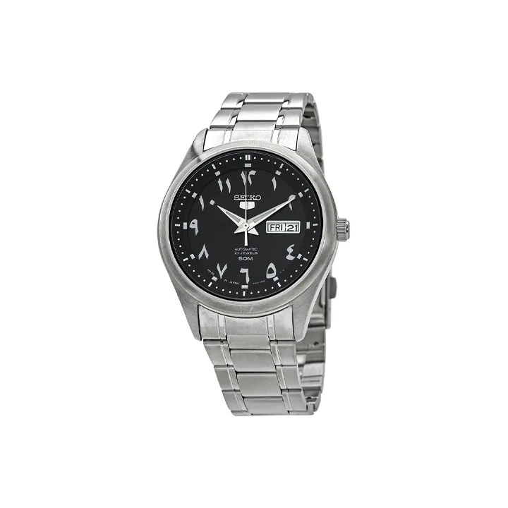 SEIKO Automatic Mechanical Movement Stainless Steel Strap Watch Men's Watch Black Dial-0
