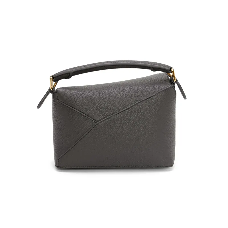 LOEWE Puzzle Soft Grain Cow Leather Puzzle Bag, Shoulder Bag, Crossbody Bag, Handbag Mini Women's Dark Gray-4