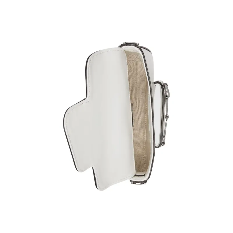 GUCCI Horsebit 1955 Leather Handbag, Shoulder Bag Women's White-7