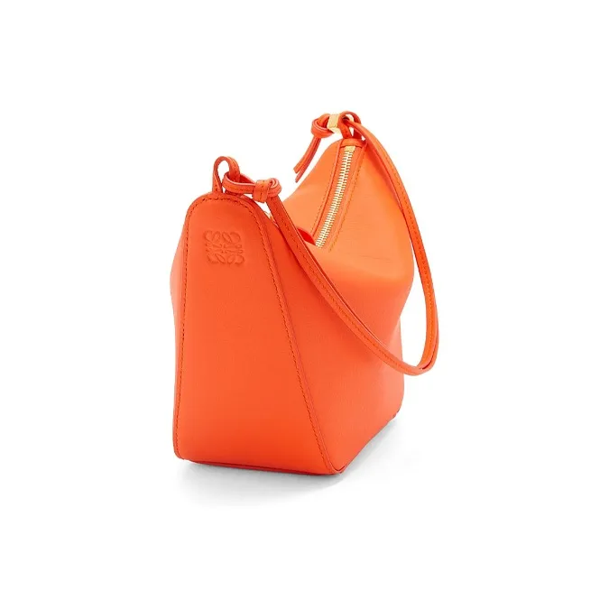 LOEWE Hammock Hobo Cow Leather Hobo Bag Handbag Shoulder Bag Women's Vivid Orange-3