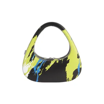 COPERNI Calfskin Baguette Bag Handbag Women's Lime Gray Turquoise And Black