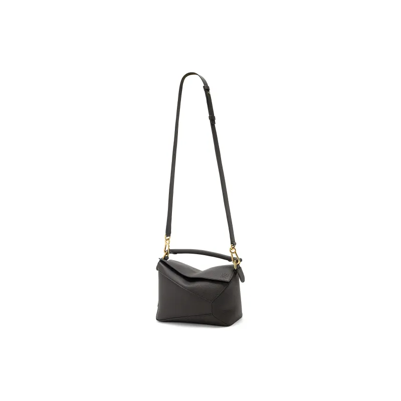 LOEWE Puzzle Soft Grain Cow Leather Shoulder Bag, Crossbody Bag, Handbag Trumpets Women's Dark Gray-2