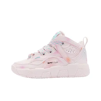QIAODAN Anti Slip Wear Resistant Mid Top Basketball Shoes Women's Pink