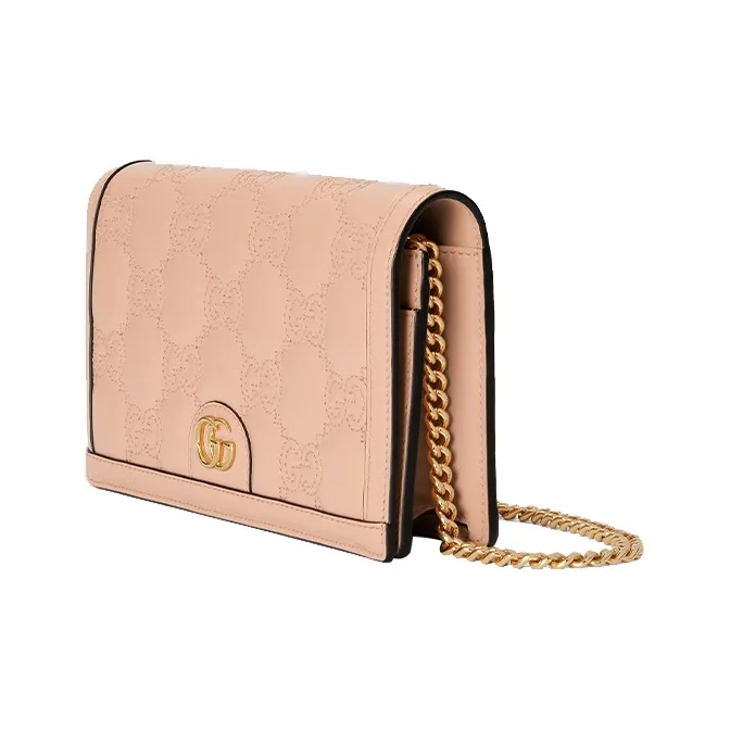 GUCCI Leather Small Square Bag Shoulder Bag Crossbody Bag Wallet Regular Women's Rose Beige-1