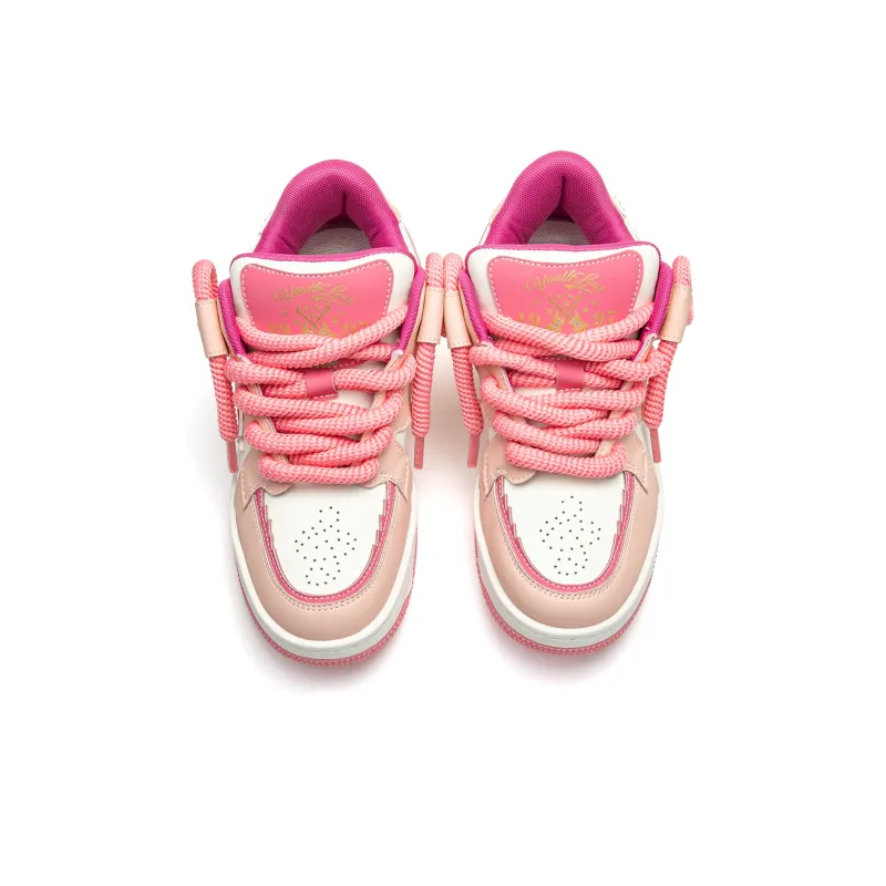 Youthloser Low Top Skateboard Shoes Unisex Pink-2