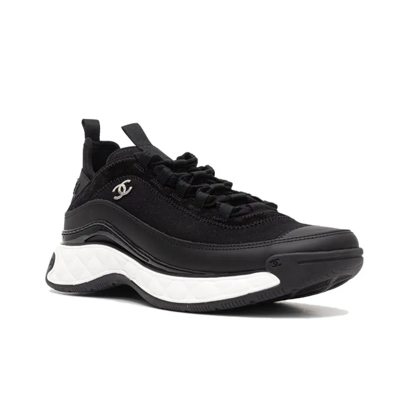 CHANEL Velvet Calfskin & Mixed Fibers Sneaker 'Black'-1