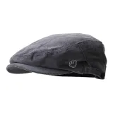 Gray Side Smiley Face Embroidery Beret