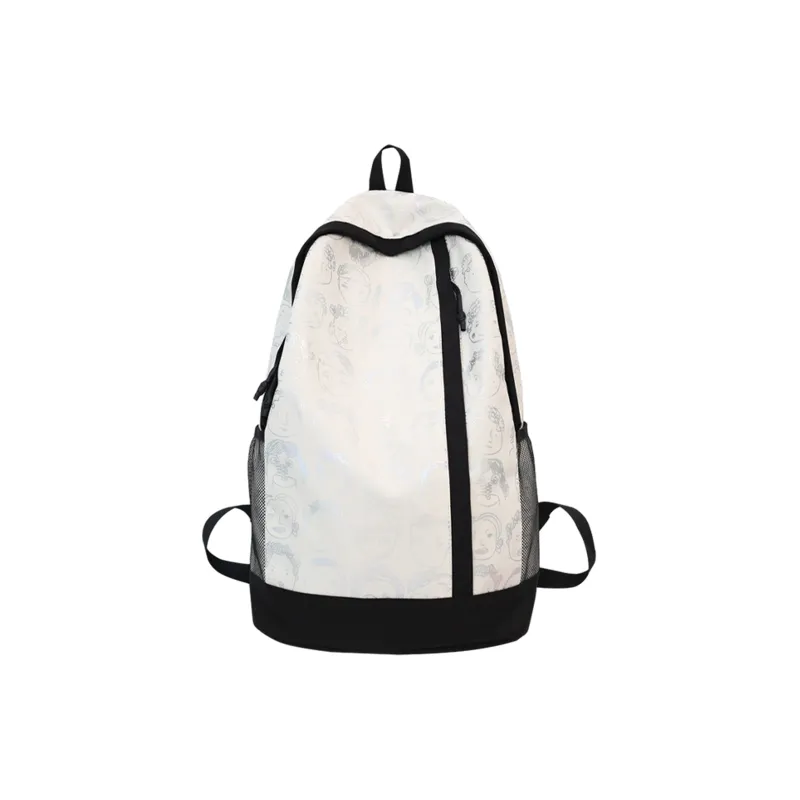 ALNI BITTON Nylon Travel Bags Backpack Regular Unisex Black/White-4