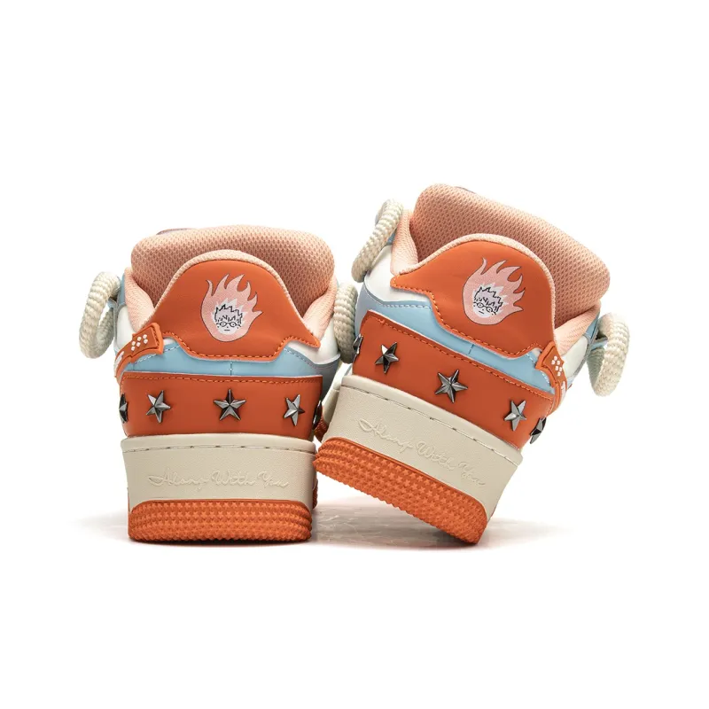 Youthloser Rock Boy Collection Low Top Skateboard Shoes Unisex Snow Orange-3
