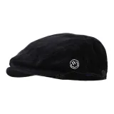 Black Side Smiley Face Embroidery Beret