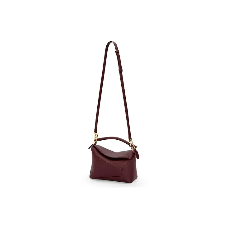 LOEWE Puzzle Cow Leather Handbag, Shoulder Bag, Crossbody Bag Trumpets Women's Dark Burgundy Red-5