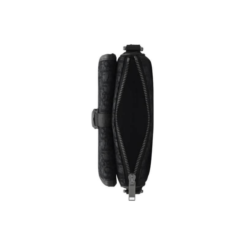 DIOR Oblique Print Shoulder Bag Crossbody Bag Mini Men's Black-3