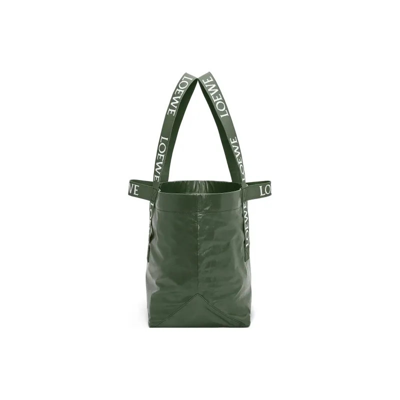 LOEWE Cow Leather Tote Bag, Shopping Bag, Shoulder Bag, Handbag Regular Men's Dark Green-2