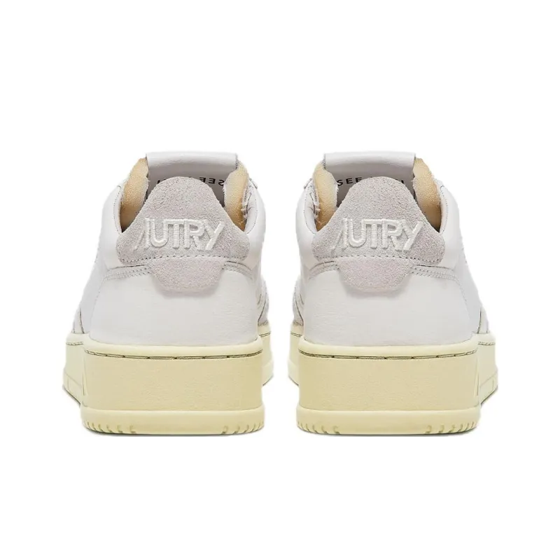 AUTRY Open Low Leather Suede 'White' Women's-3