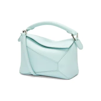 LOEWE Puzzle Cow Leather Handbag, Shoulder Bag, Crossbody Bag Mini Women's Iceberg Blue
