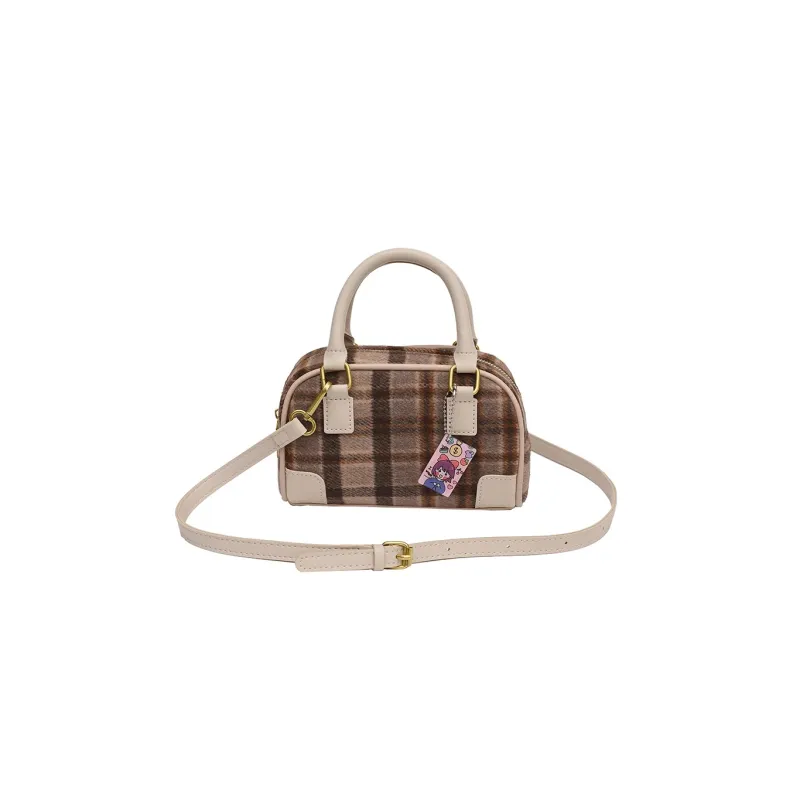 MARKANGARO PU Pillow Bag One Shoulder Handbag Regular Women's Black Dark Brown/Khaki/Ecru-7