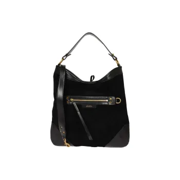 ISABEL MARANT Calfskin Suede Portable Crossbody Bag Shoulder Bag Women's Black