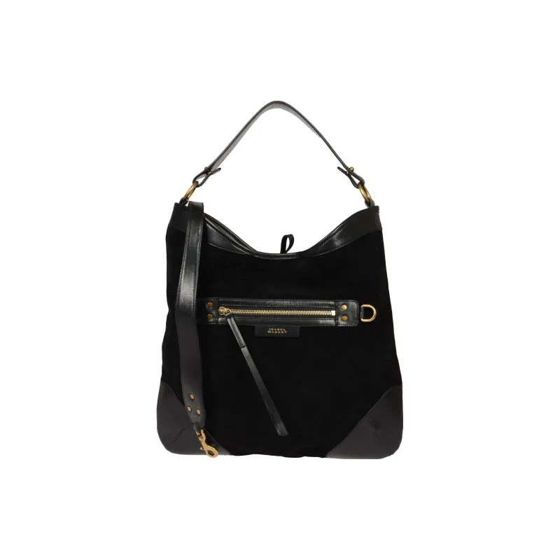 ISABEL MARANT Calfskin Suede Portable Crossbody Bag Shoulder Bag Women's Black-0