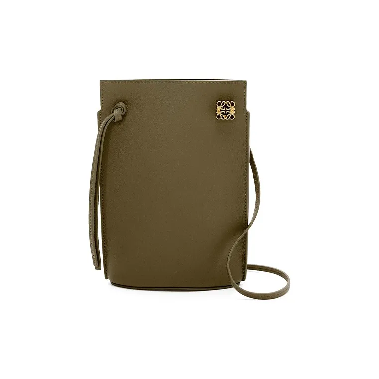 LOEWE Classic Cow Leather Handbag Shoulder Bag Crossbody Bag Regular Women's Dark Khaki Green-0
