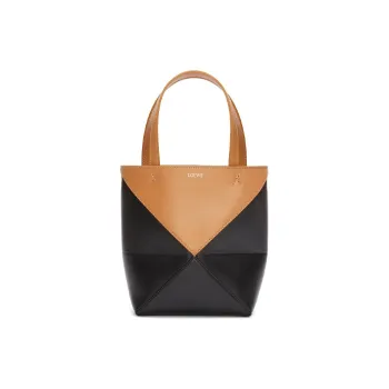 LOEWE Shiny Cow Leather Handbag Mini Women's Warm Sand Yellow & Black