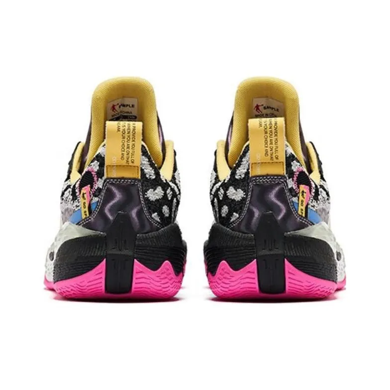 QIAODAN Sharp Edge 6.0PRO LOW Cushioning Anti Slip And Wear Resistant Low Top Basketball Shoes Men's Black Pink-3