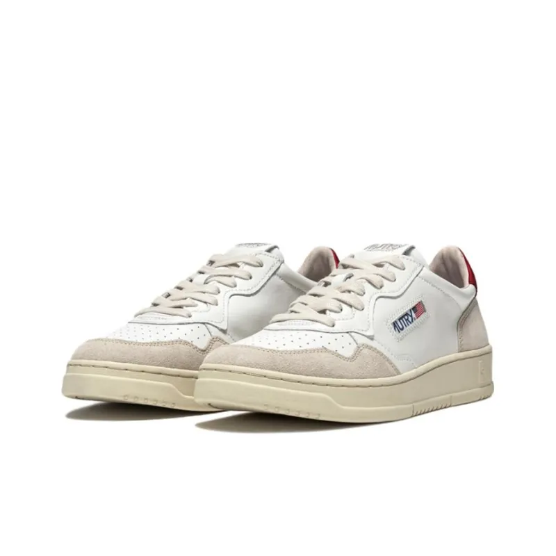 AUTRY Medalist Low 'White Suede Red'-1
