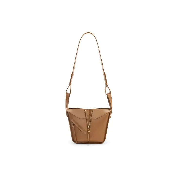 LOEWE Suna Fujita Collaboration Hammock Satin Cow Leather Shoulder Bag Crossbody Bag Handbag Women's Oak Brown-4