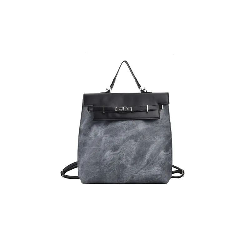 MARKANGARO PU Kelly Bag Handbag Backpack Large Size Women's Coffee/Blue/Mud-11