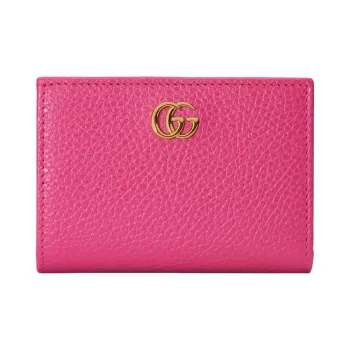 GUCCI GG Marmont Leather Wallet Regular Women's Fuchsia