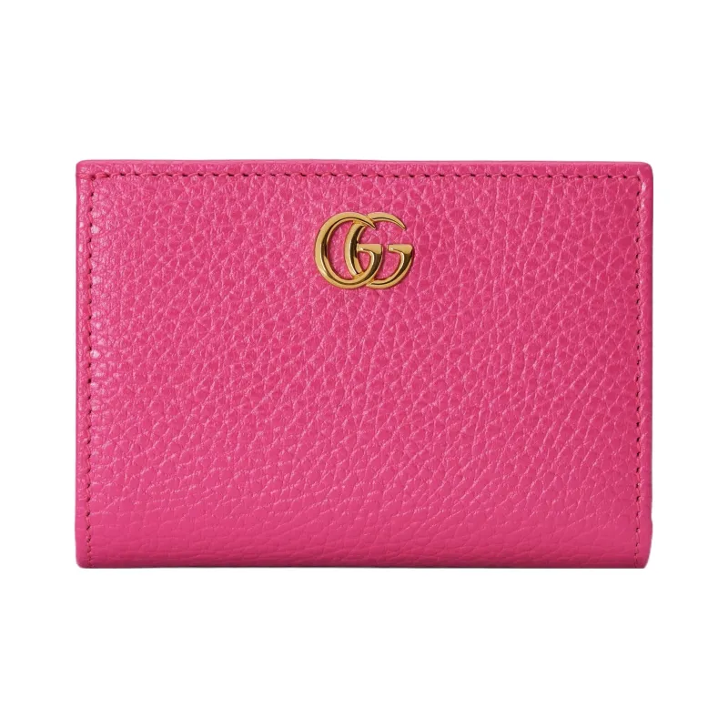 GUCCI GG Marmont Leather Wallet Regular Women's Fuchsia-0