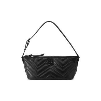 GUCCI GG Marmont Leather Handbag, Shoulder Bag Women's Black
