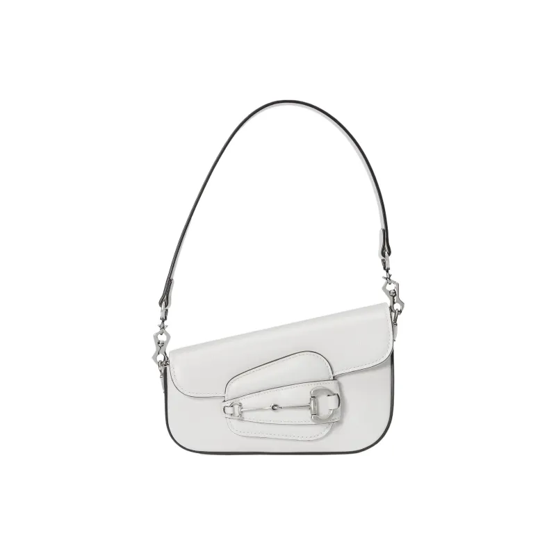 GUCCI Horsebit 1955 Leather Handbag, Shoulder Bag Women's White-1