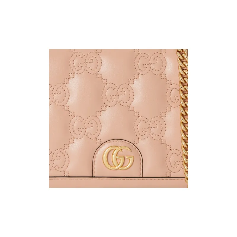 GUCCI Leather Small Square Bag Shoulder Bag Crossbody Bag Wallet Regular Women's Rose Beige-7