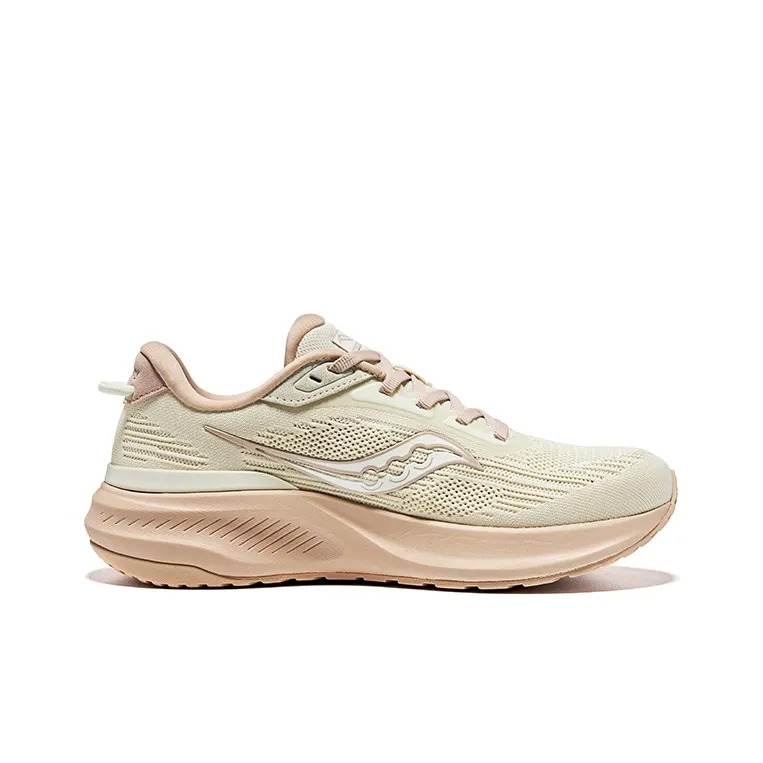 Saucony Cushioning Low Top Running Shoes Women's Beige Pink-1