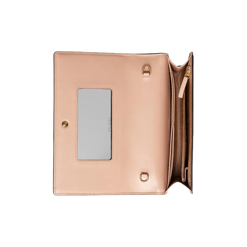 GUCCI Leather Small Square Bag Shoulder Bag Crossbody Bag Wallet Regular Women's Rose Beige-6