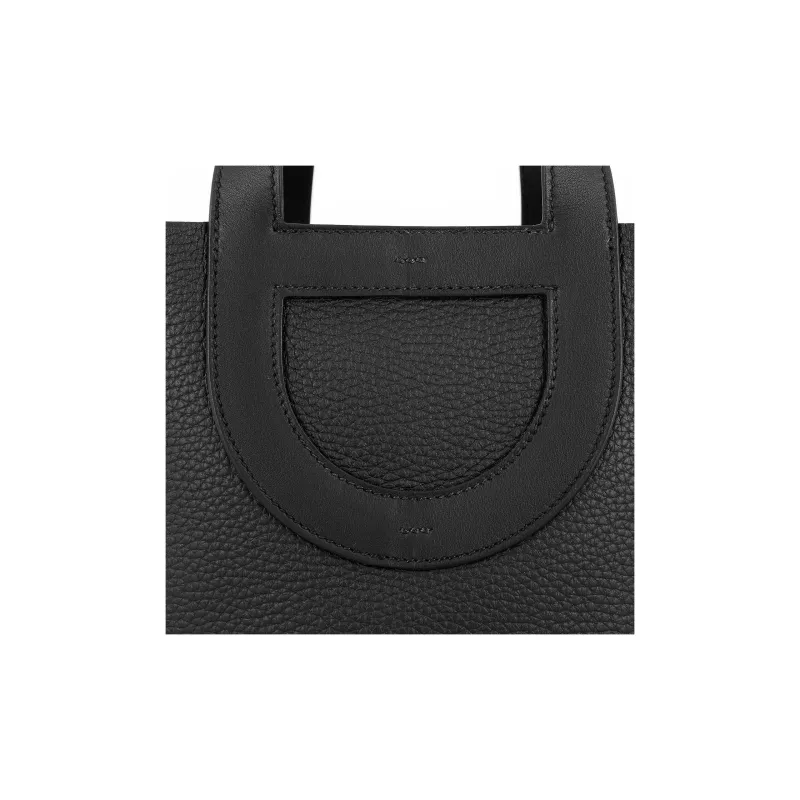 HERMES In The Loop Clemence Bullhide With Swift Calfskin Basket Bag, Bucket Bag, Handbag Regular Women's Black-5