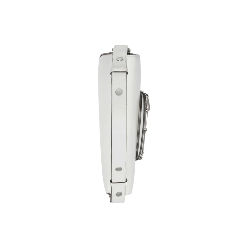 GUCCI Horsebit 1955 Leather Handbag Shoulder Bag Women's White-5