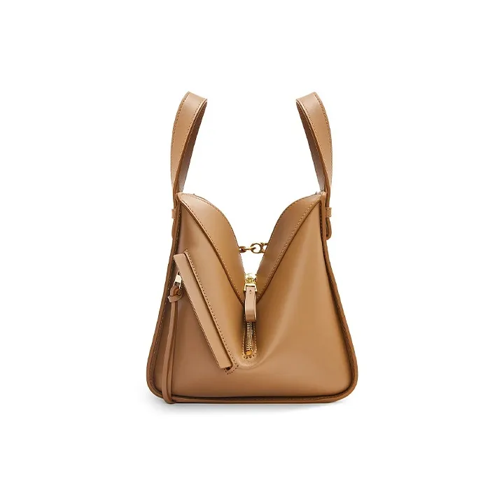 LOEWE Suna Fujita Collaboration Hammock Satin Cow Leather Shoulder Bag Crossbody Bag Handbag Women's Oak Brown-3