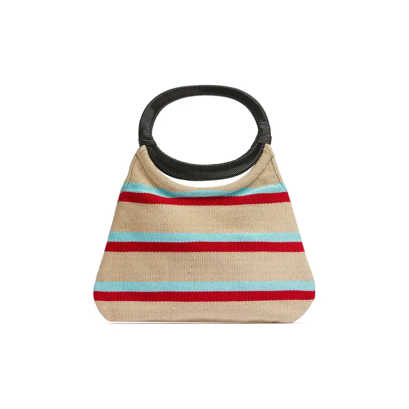 MARNI Cotton Handbag Women's Beige & Red & Blue-2