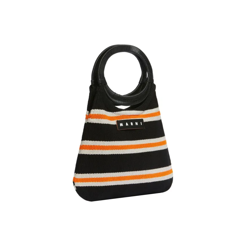MARNI Cotton Handbag Regular Women's Black & Orange-1