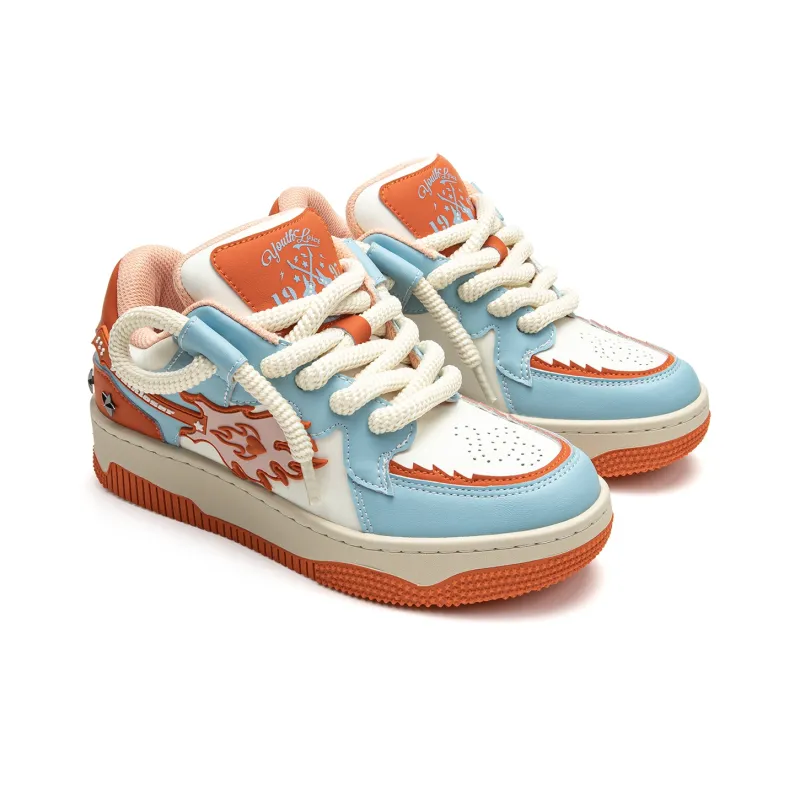 Youthloser Rock Boy Collection Low Top Skateboard Shoes Unisex Snow Orange-1