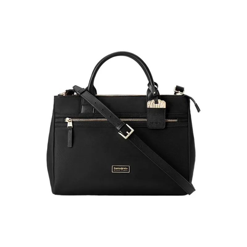 SAMSONITE KHALEESI Fabric With Leather Tote Bag Shopping Bag Briefcase Handbag Shoulder Bag Crossbody Bag Women's Black-0