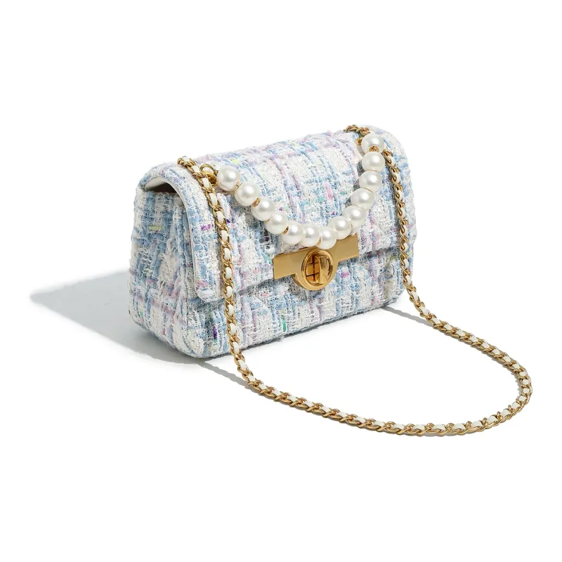 Miss Kung Fabric Chain Bag Shoulder Bag Crossbody Bag Regular Women's Blue-3