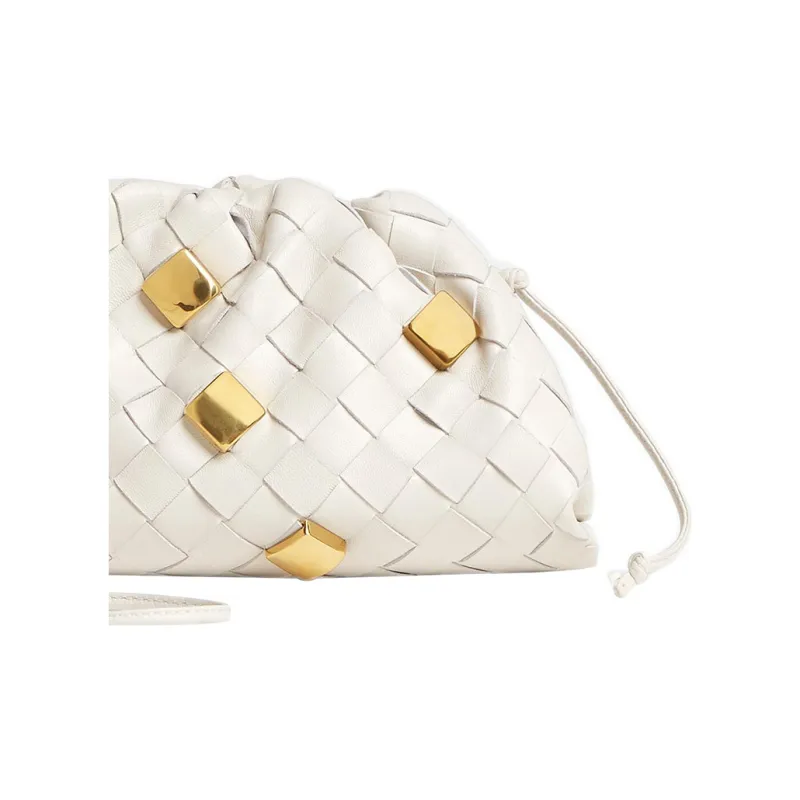 Bottega Veneta Pouch Mini Metallic Embellishment Chalk-3