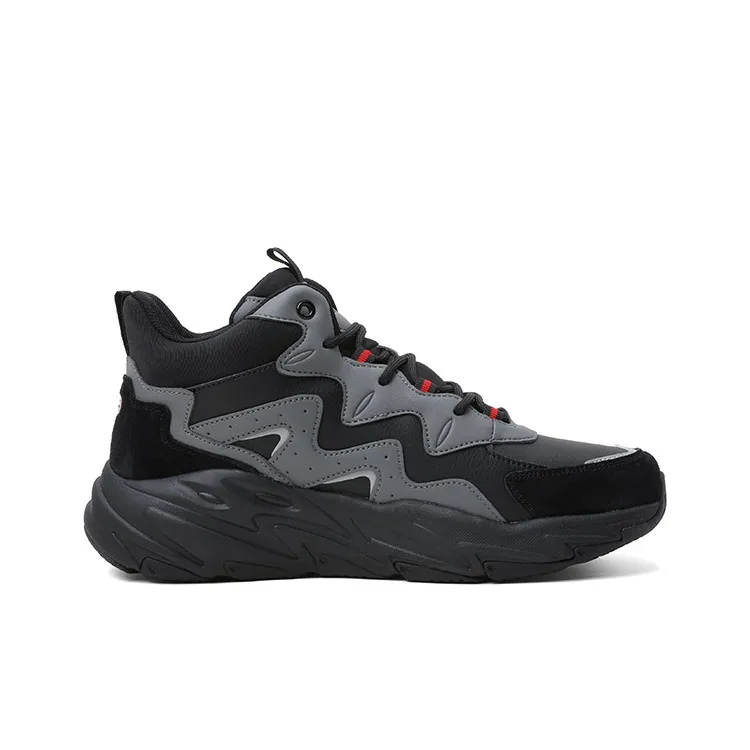 LPMX High Top Running Shoes Men's Black Red-1