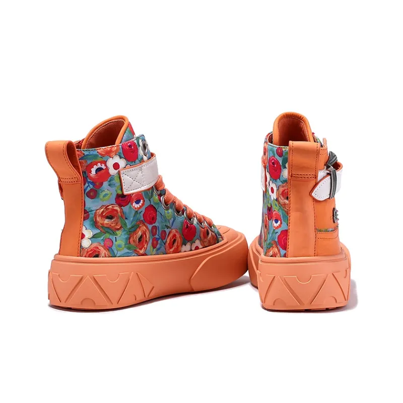 BELLALILY Height Increasing Lightweight Slip-Resistant High-Top Skateboard Shoes 5cm Women's-9