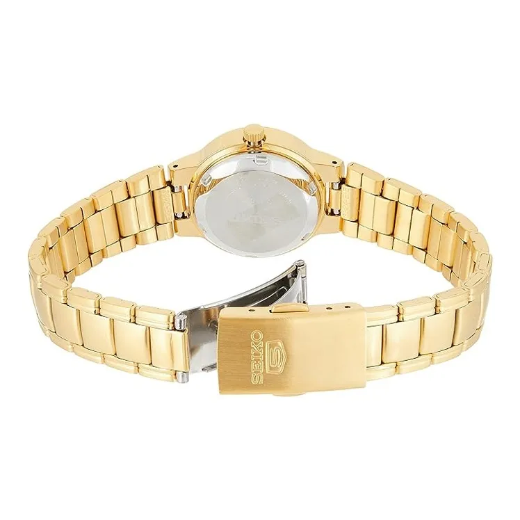 SEIKO Automatic Mechanical Movement Stainless Steel Strap Watch 25*11mm Women's Watch Gold Dial SYME58-1