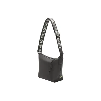 LOEWE Suna Fujita Collaboration Cubi Cow Leather Shoulder Bag Crossbody Bag Small Size Men's Dark Gray