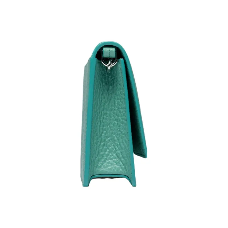 Maison Margiela Grain Cow Leather Crossbody One Shoulder Wallet Regular Women's Aqua Green-1