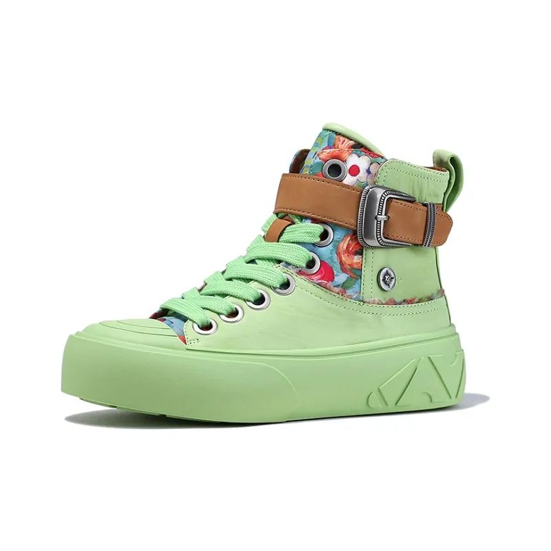 BELLALILY Height Increasing Lightweight Slip-Resistant High-Top Skateboard Shoes 5cm Women's-1
